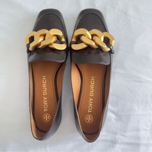 Tory Burch Black Ruby Chain Loafers